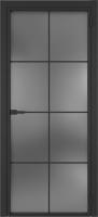 АЛЮМИНЕВАЯ ДВЕРЬ  System R44 Black Sand стекло Dark Cloud  ( КОМПЛЕКТ РУЧКА , 2 ПЕТЛИ )